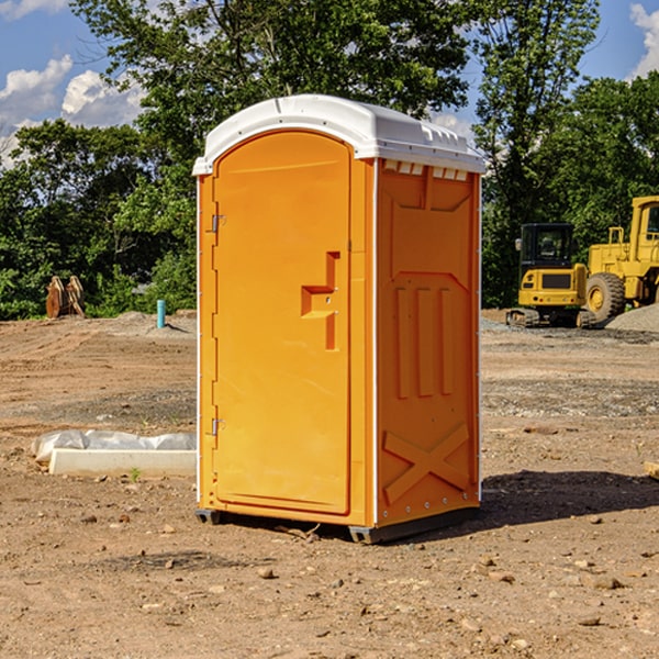 how often are the portable restrooms cleaned and serviced during a rental period in Gates